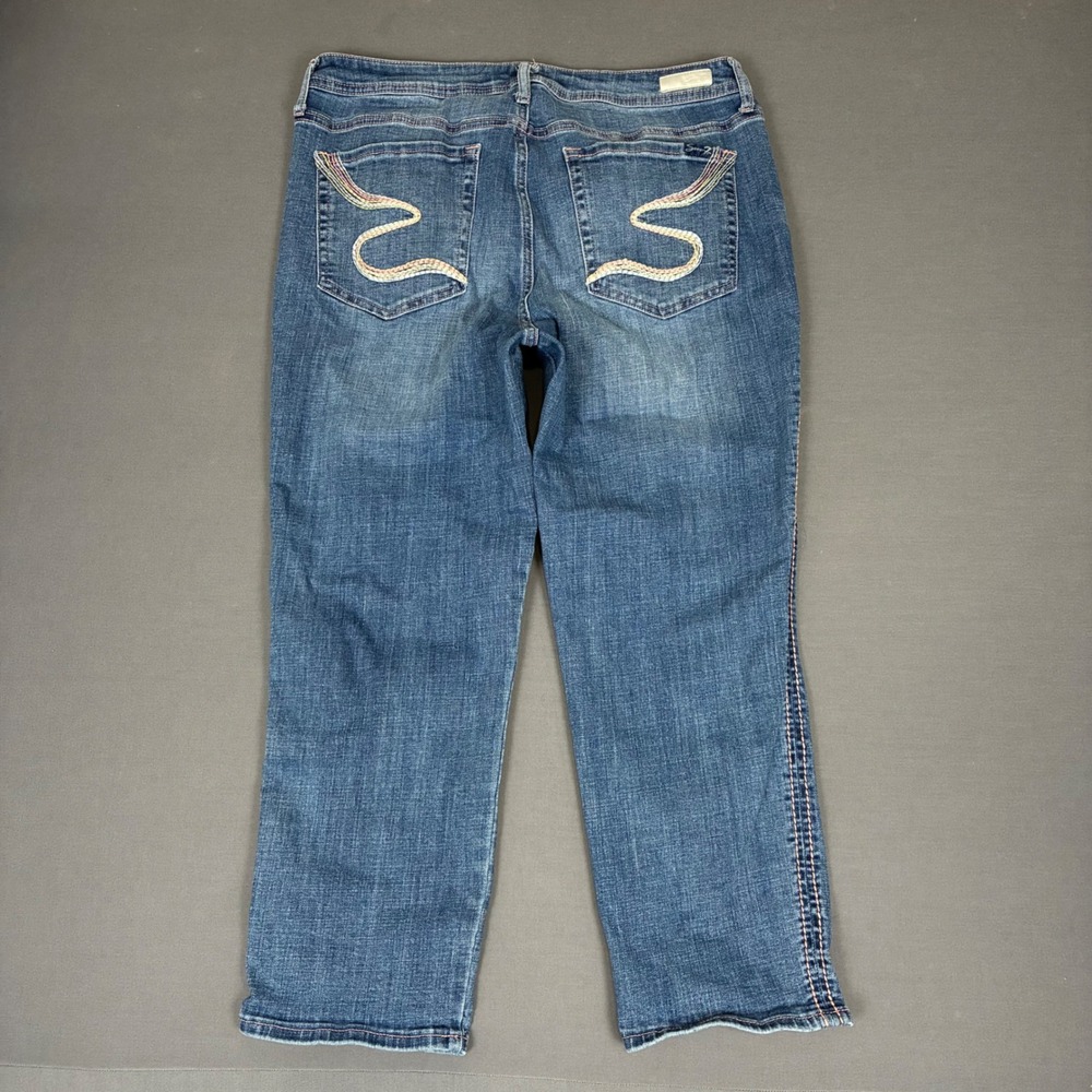 Seven7 Capri Embroidered Denim Jeans Women's Size 14 (33x23)